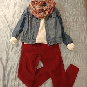 Seven Jeans dark red burgundy skinny jeans 8